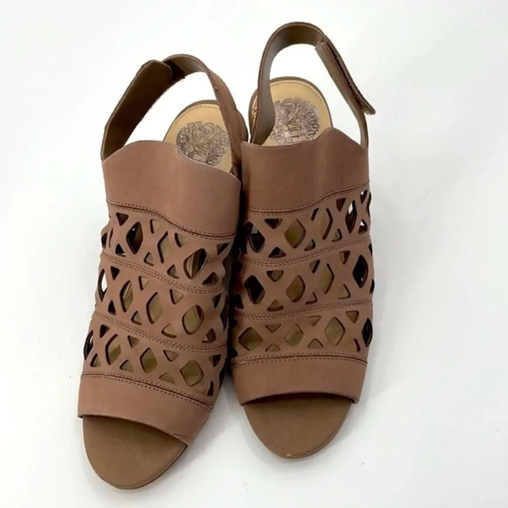 Vince Camuto Cutout Nubuck Sandals- Deverly - Picture 2 of 9